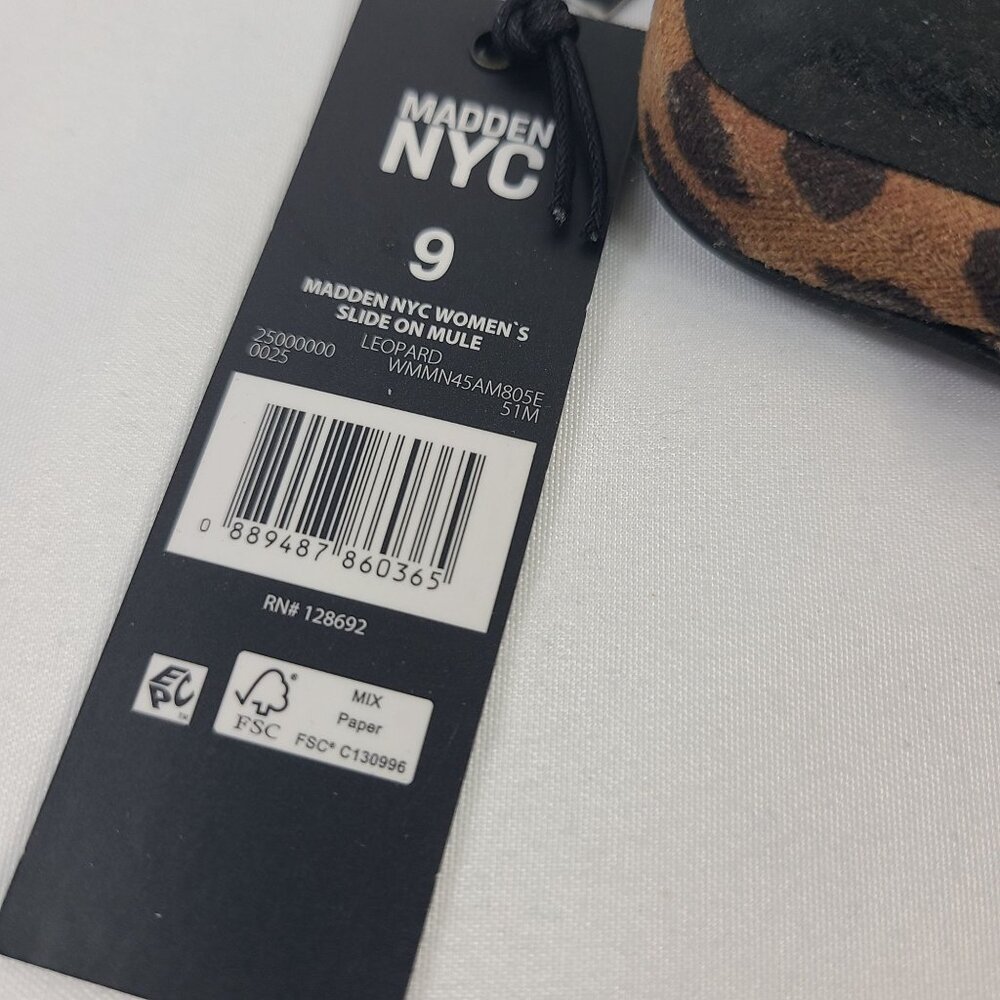 NEW Madden NYC Womens Leopard Print Studded Slide-On Mule Shoes Size 9 - Picture 2 of 7